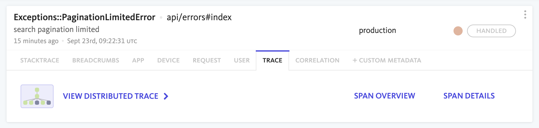 Distributed Tracing Error Linking